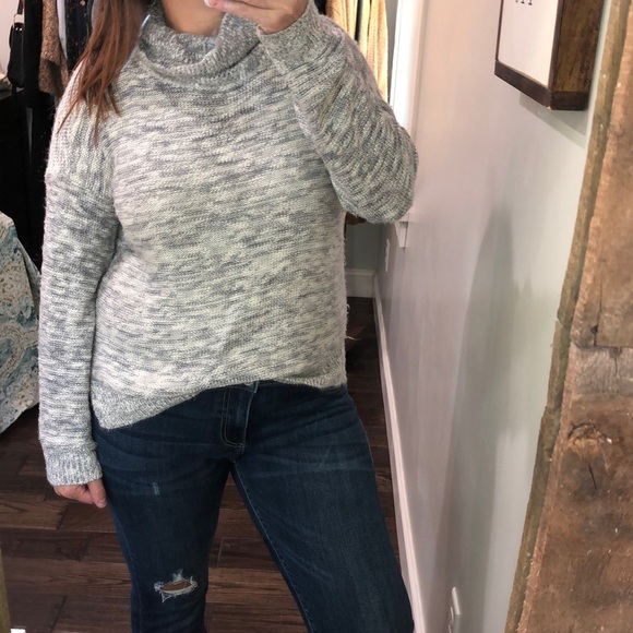 Pink Rose Large grey marled knit cozy sweater - Picture 4 of 4